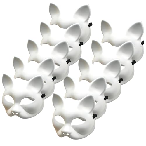 Masques Therian chat vierges lot de 10 pour créer votre déguisement