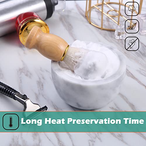 Aisiming Marble Shaving Bowl For Shaving Soap & Cream, Shave Soap Cup Keep Warm Better, Produce Rich Foam Shaving Mug, Easy To Lather, Shaving Cup Gift For Men(White Grey) #TOP2