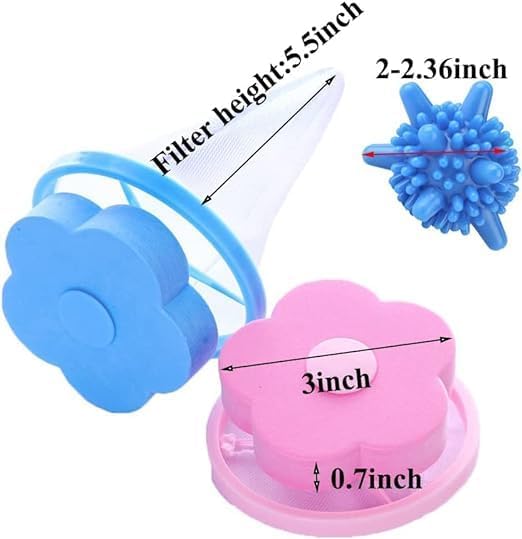SARNESHWERAM 2 Pcs Washing Machine Floating Lint Mesh Bags And Reusable Laundry Dryer Balls Set - Hair Catcher, Lint Trap, And Eco-Friendly Dryer Balls Anti Vibration Pads (10Ball+2Bag) 4