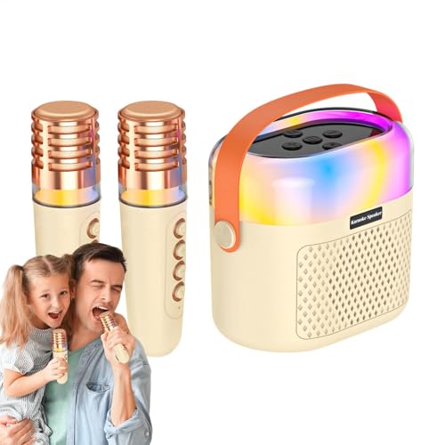 Machine de karaoké portable XIAOXIAOYU avec 2 micros sans fil et batterie 1200 mAh