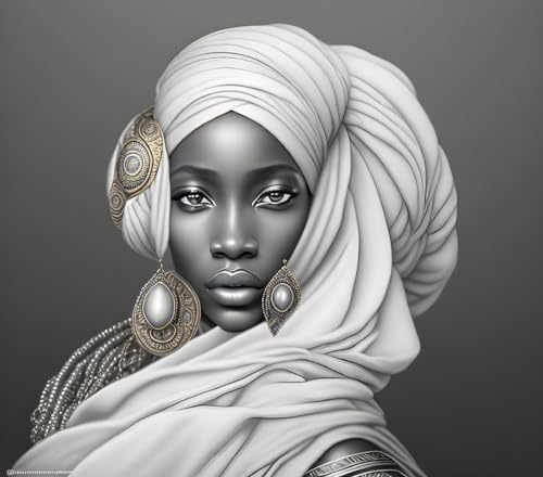 Peinture sur toile village africain d'une finesse artistique 58x90