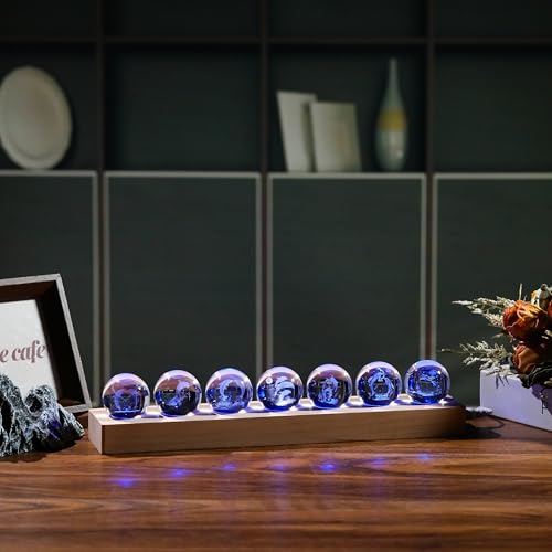 Image of Qianwei 3D Crystal Ball Dolphin Gifts for Women Men - 7pcs Dolphins Decor Glass Figurines Statue Stuff for Room Decorations Birthday for Lovers Keepsake Paperweight