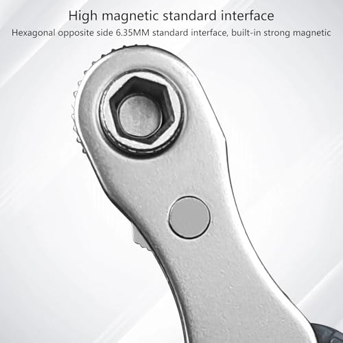 QIEIEI Right Angled Screwdriver 90 Degree Offset Ratcheting Screwdriver Pocket Ratchets Wrenches Bit Socket Set - Thumbnail 3
