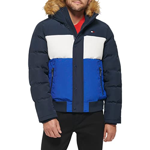Image of Tommy Hilfiger Men's Arctic Cloth Quilted Snorkel Bomber Jacket (Standard and Big & Tall)