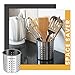 Utopia Kitchen Stainless Steel Cooking Utensil Holder 5 x 5.3 Inches Silver