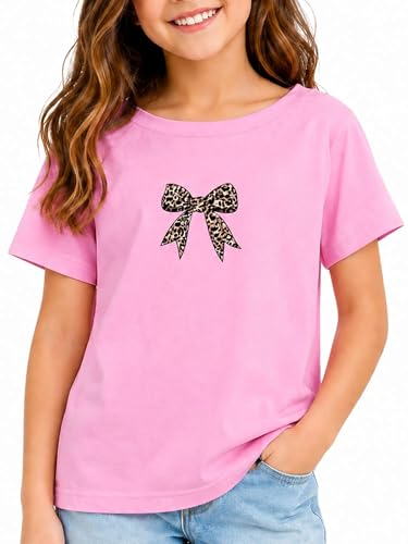 Image of Girls' Graphic Tees Summer Cute Tops Casual Short Sleeve Crew Neck T Shirts