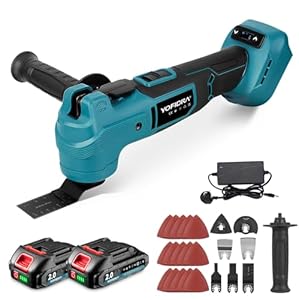 Yofidra Cordless Oscillating Multi Tool, Brushless Motor, 8000-20000 OPM, 4° Oscillation Angle, Multi-Tool with 2x2.0Ah Batteries, Adaptive Mode, Oscillating Tool Kit for Cutting, Sanding, Scraping