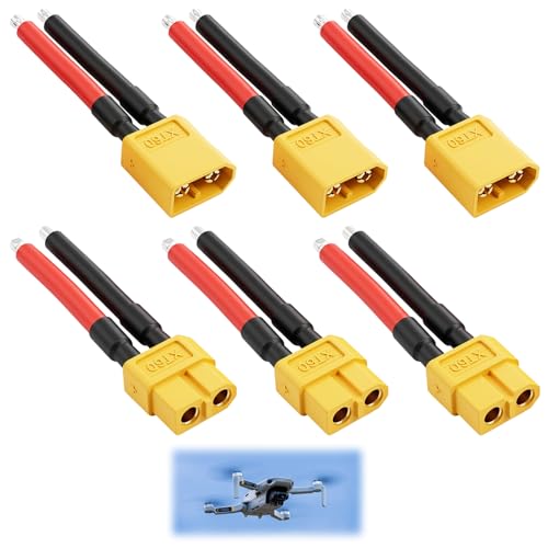 Conjunto de 3 Pares De Conectores Xt60 Macho y Hembra con Cables de Silicona 12awg para BateríAs RC Lipo, para Drones, Coches RC y Barcos, ConexióN Confiable y Segura, hasta 55a de Corriente Continua