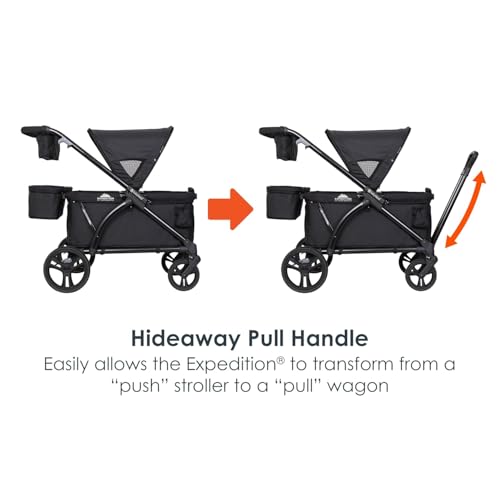 Baby Trend Expedition 2-in-1 Stroller Wagon Plus, Ultra Black - Image 5