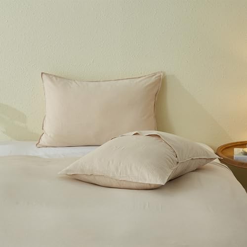 Simple&Opulence King Duvet Cover Set, 100% Pure Cotton Premium Hotel Quality Luxury and Breathable Bedding Quilt Cover with Pillow Cases(Khaki,230x220cm) - Image 7