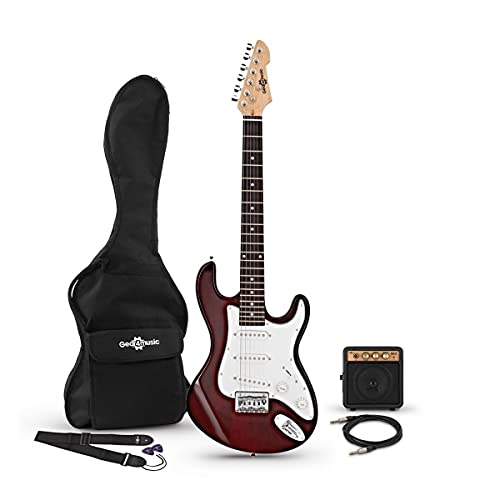 Guitare Electrique 3/4 LA Miniamp Pack Rouge - Les Beatles, Paul McCartney, John Lennon, RIngo Starr, George Harrison Guitare Electrique 3/4 LA Miniamp Pack Rouge
