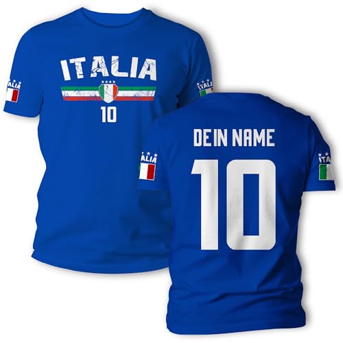 Fußball T-Shirt Italien - Italia - T Shirt EM WM - Kurzarm Tshirt -...