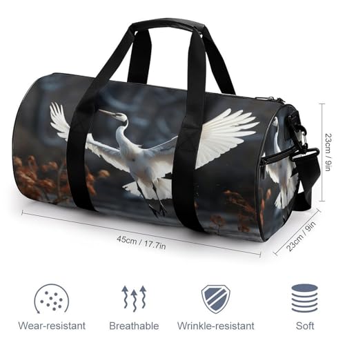 Gym Bag For Women Men Lightweight Crane Dancing Print Duffel Bag Personalized Travel Bags For Travel Sports2