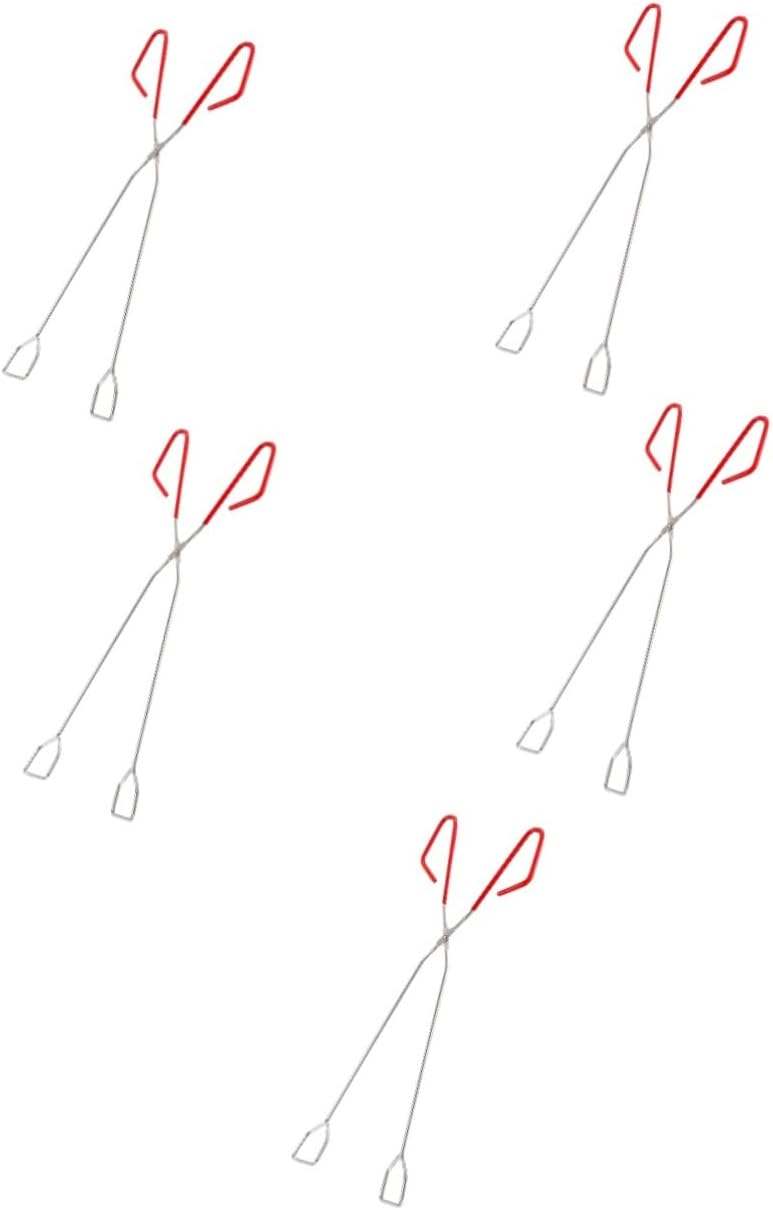 HANABASS 5pcs Outdoor Log Tongs Heavy-duty Charcoal Grabber for Camping Bbq Fire Pit Fireplace Multi-purpose Tool for Firewood Cooking and Serving