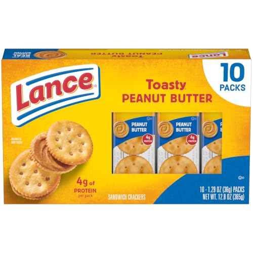 Lance Toasty Peanut Butter Sandwich Crackers Snack Packs, 10 Count 1.29 Oz