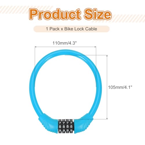 Candado de Cable para Bicicleta MECCANIXITY, 4 Dígitos, Azul miniatura 2