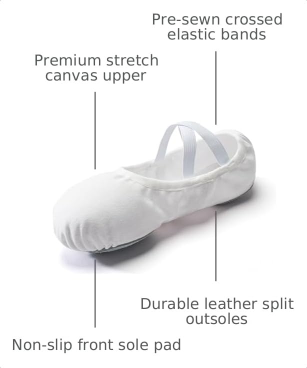 Image of Dance Women's Ballet Shoes Stretch Canvas Dance Slippers Split Sole for Girls /Adult