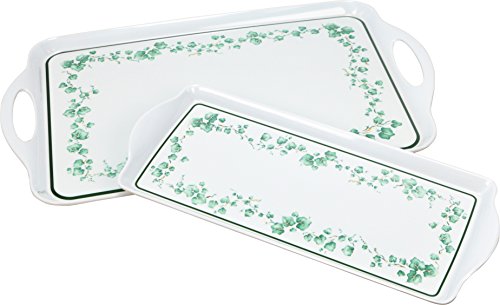 Reston Lloyd Melamine Corelle Coordinates Rectangular and Tidbit Serving Tray Set, Callaway,07926M