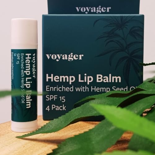 Voyager - Hemp Lip Balm - Nourish & Protect Dry, Chapped Lips - With Omega-Rich Hemp Seed Oil, Shea Butter, Vitamin E & UV Protective SPF 15 - Unscented & Colourless, 4 Pack - Image 6