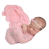 Newborn Baby Photo Shoot Props Outfits Lovely Wrap Yarn Cloth Blanket Wrap Props Photography(pink)