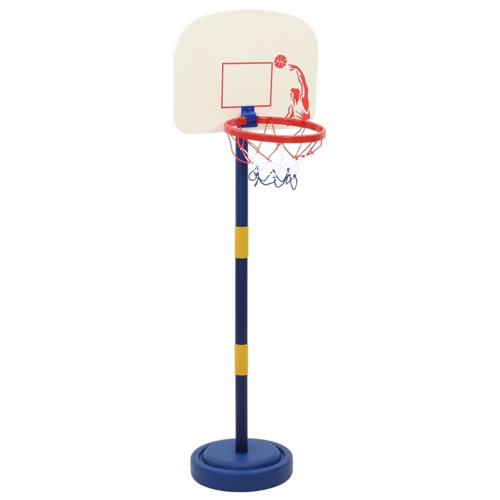 Canestro da basket per bambini con supporto, regolabile in altezza da 90 a 121 cm, con palla e pompa, giocattolo da giardino per interni ed esterni, per ragazzi e ragazze
