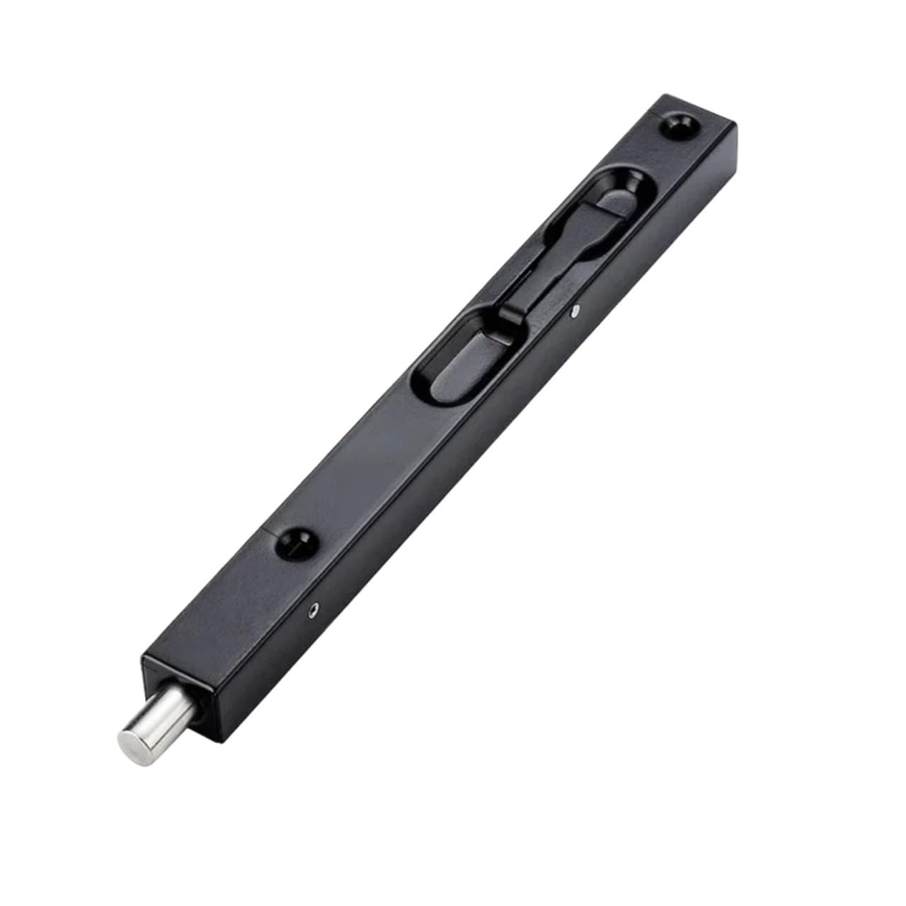 Ayztantine Black-8Inch Door Flush Bolt Latch Lock Concealed Door Stainless Steel Flush Bolt Concealed Door Latch Hidden Anti Theft Insert Lock For Double Wooden Doors Security Hardware For Bedroom, Bathroom(Black-8Inch)