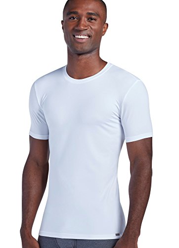 Jockey Men's T-Shirts Travel Microfiber Crew, White, M