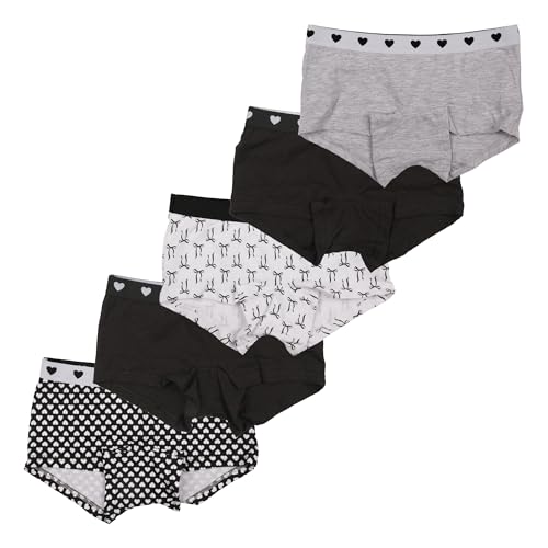 Girls Boxer Shorts Underwear Pack of 5 Cotton Mix Briefs Ages 9-16