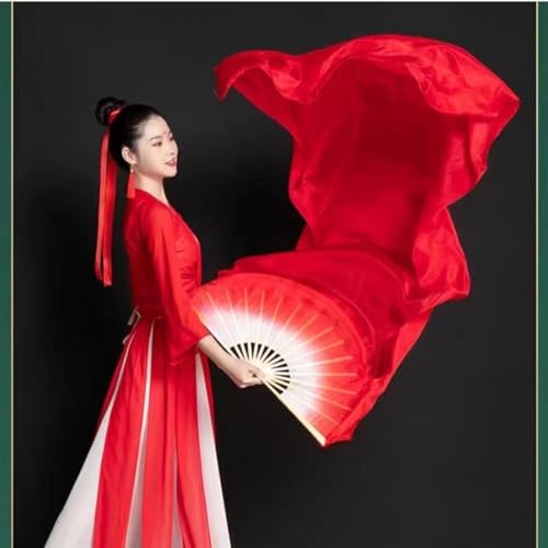 Éventail de danse en soie imitation 150 cm pour costume folklorique de scène chinoise