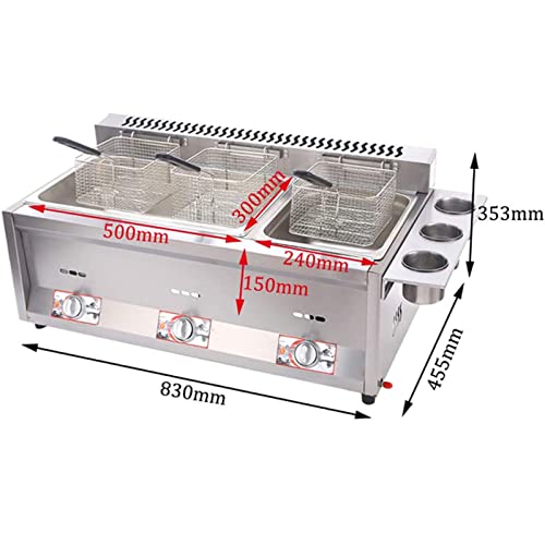 Fritteuse Doppelzylinder-Gasfritteuse, 18 l, großes Fassungsvermögen/Gasfritteuse, verstellbare Feuerkraft, für Restaurant, Küche, leicht zu reinigen – Bild 4