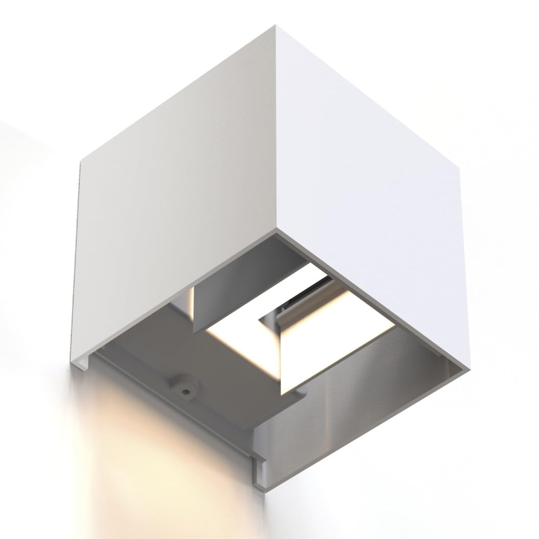 Hama LED Wall Light (WLAN Lamp for Indoor and Outdoor Use IP 44, Smart Home Lamp Controllable via App and Voice, Dimmable 2700 K - 6500 K, Smart Lamp with Adjustable Beam Angle, Metal) White