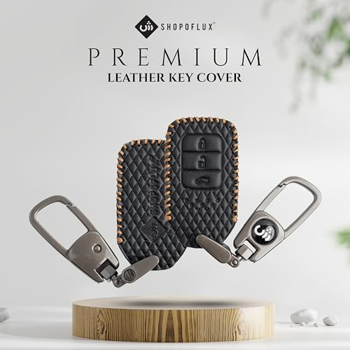 Image of SHOPOFLUX Metal Key Cover Compatible for Honda Elevate | City | Amaze | WRV | CRV | Jazz | 3 Button Smart Key
