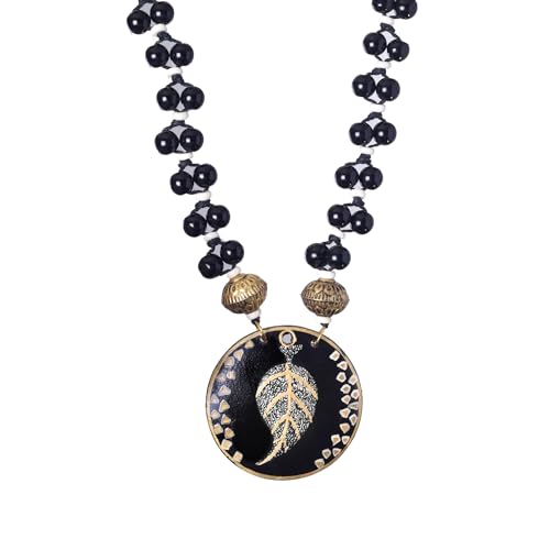Image of AAKRITI ART CREATIONS Handcrafted Tribal & Brass Necklace Collection | Floral, Leaf & Elephant-Inspired Artisan Jewelry | Dhokra, Glass & Ethnic Statement Necklaces for Women