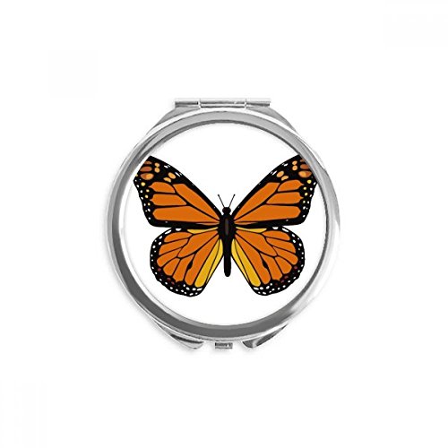 Miroir à main papillon orange compact de 2,6 pouces, une idée cadeau poétique pour passionnés de maquillage