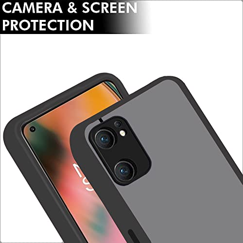 Image of TheGiftKart Smoked Translucent Protective Hard Back Case Cover for OnePlus Nord CE 2 5G (TPU & PC | Black Bumper)
