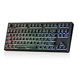 Redragon K737 PRO ワイヤレス 87 キー ガスケット ゲーミング キーボード 80% プレミアム CNC アルミニウム メカニカル キーボード ホットスワップ 南向き LED ソケット 5層 ノイズ低減 サイドプリント PBT コンター ライン キーキャップ