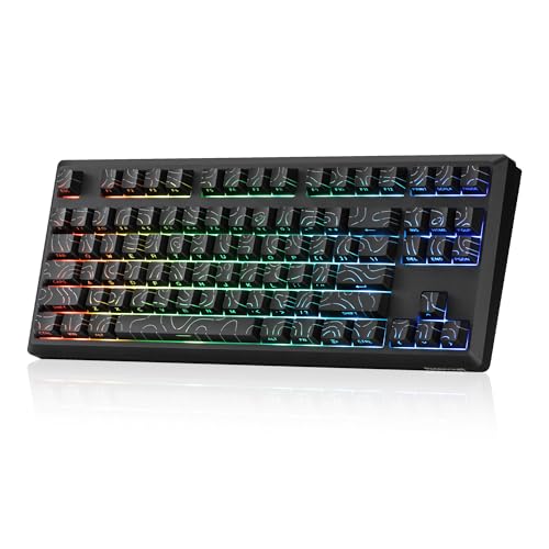 Image of Redragon K737 PRO Wireless 87 Keys Gasket Gaming Keyboard, 80% Premium CNC Aluminum Mechanical Keyboard, Hot-Swap South-Facing LED Socket, 5-Layer Noise Dampening, Side-Printed PBT Contour Line Keycap