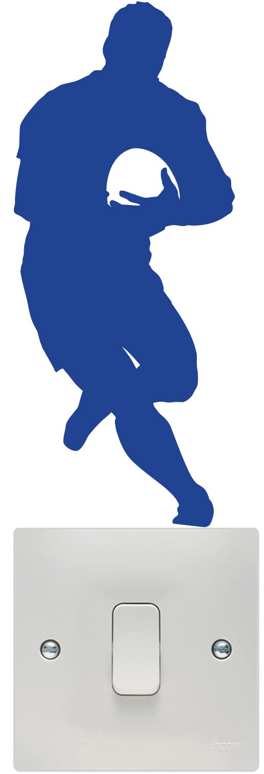 Hodge Creations Light Rugby Player Silhouette Switch Wall Art Vinyl Stickers