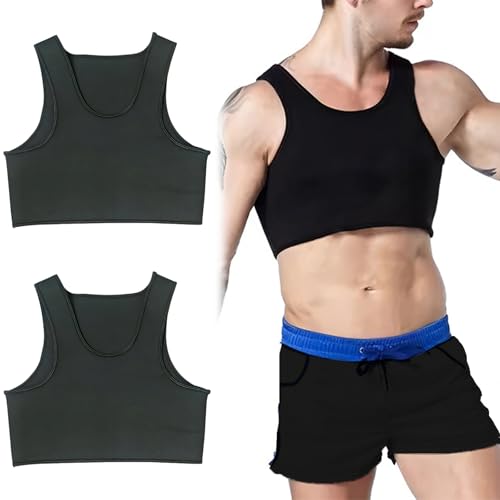 Men's Neoprene Brace Vest Chest Support Strap Half Crop Tank Top Gym Bra Vest-Preventing Sports Injuries