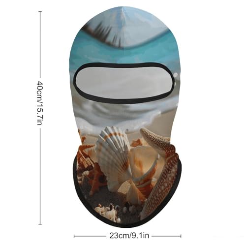 Balaclava con Estampado de Conchas y Estrellas del Mar para Hombres y Mujeres, Máscara Facial de Protección Solar Transpirable con Cubierta Completa de Cabeza para Senderismo, Ciclismo, Correr, Conducción miniatura 2
