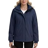chiguomaoyi Übergangsjacke Damen Wasserdicht Softshelljacke Regenjacke Mantel mit Abnehmbarer...