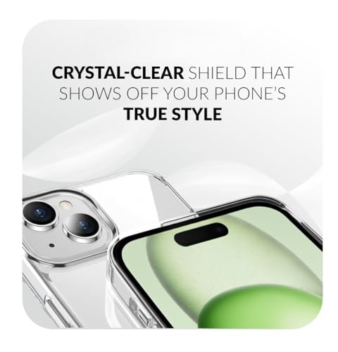 Image of ShieldTech Back Cover Case + Screen Protector for Apple iPhone 15 Plus | Mag-Safe Compatible | Transparent Mobile Phone Back Cover for i Phone 15 Plus | i Phone 15Plus TPU Transparent Back Case Cover