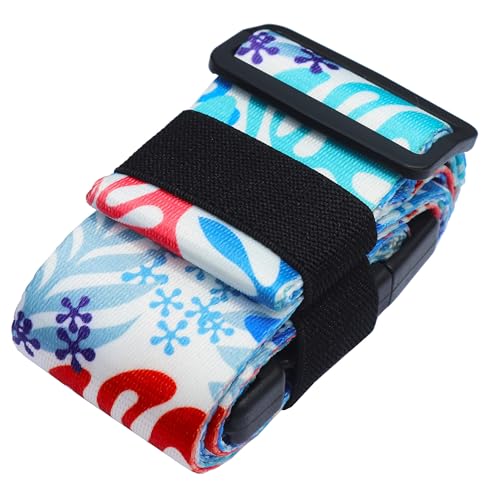 Image of Luggage Straps for Suitcases TSA Approved Easy Pack Organized Suitcase Strap, Luggage Strap, Luggage Belt Strap, Bag Straps for Luggage. Buckle Straps Travel Accessories (Tropical Plant)