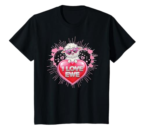 Niedliches Lamm- und Herz-Design zum Valentinstag für Damen T-Shirt