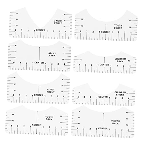 PERSELOSO 8Pcs Shirt Ruler Guide Alignment Tool for Accurate Measurements Premium Quality T Shirt Measuring Tool Lightweight and Portable for Clothing Design