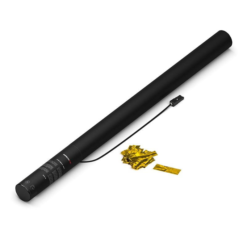 Konfetti-Kanone, elektrisch, silberfarben, 80 cm, Premium-Qualität: 20 Kanonen, Versand 24 Stunden 48 Stunden (Gold)