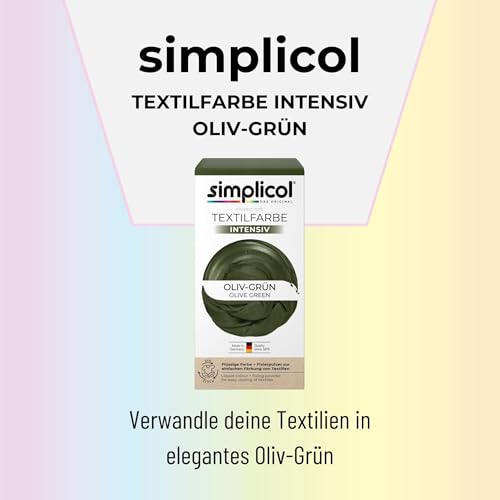 simplicol Textilfarbe intensiv Oliv-Grün | Einfaches Färben in der Waschmaschine | Flüssige Farbe &...