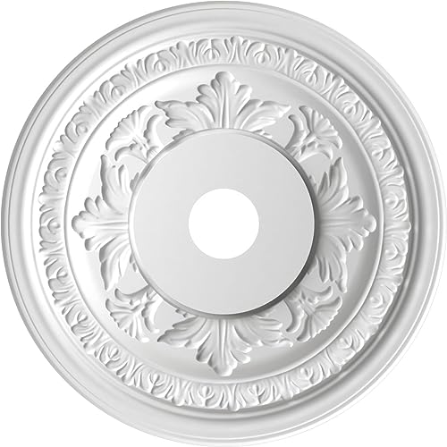Ekena Millwork CMP22BABGL Baltimore Thermoformed PVC Ceiling Medallion (Fits Canopies up to 7 3/4"), 22"OD x 3 1/2"ID x 1"P, Bright Coat Gold by Ekena Millwork - Image 5