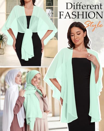 Image of Shawls and Wraps for Evening Dresses Womens Chiffon Scarf Sheer Cover Up