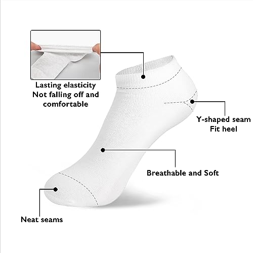 Image of DarkCom Low Cut Ankle Socks for Women and Men, 8 Pairs Thin Cotton Socks